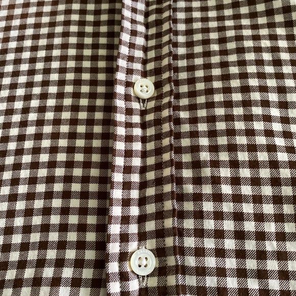 Ralph Lauren Classic Fit long sleeve button down shirt 100% cotton brown gingham - Picture 6 of 14
